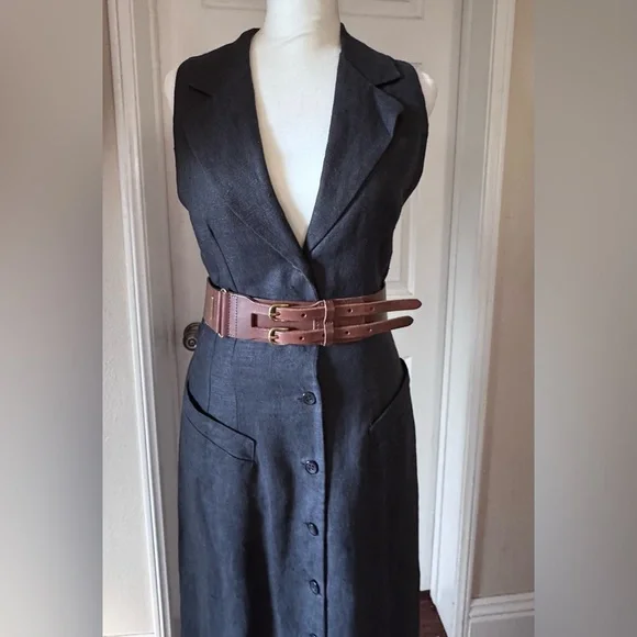 Ralp Lauren leather wide saddle belt - Picture 2 of 12